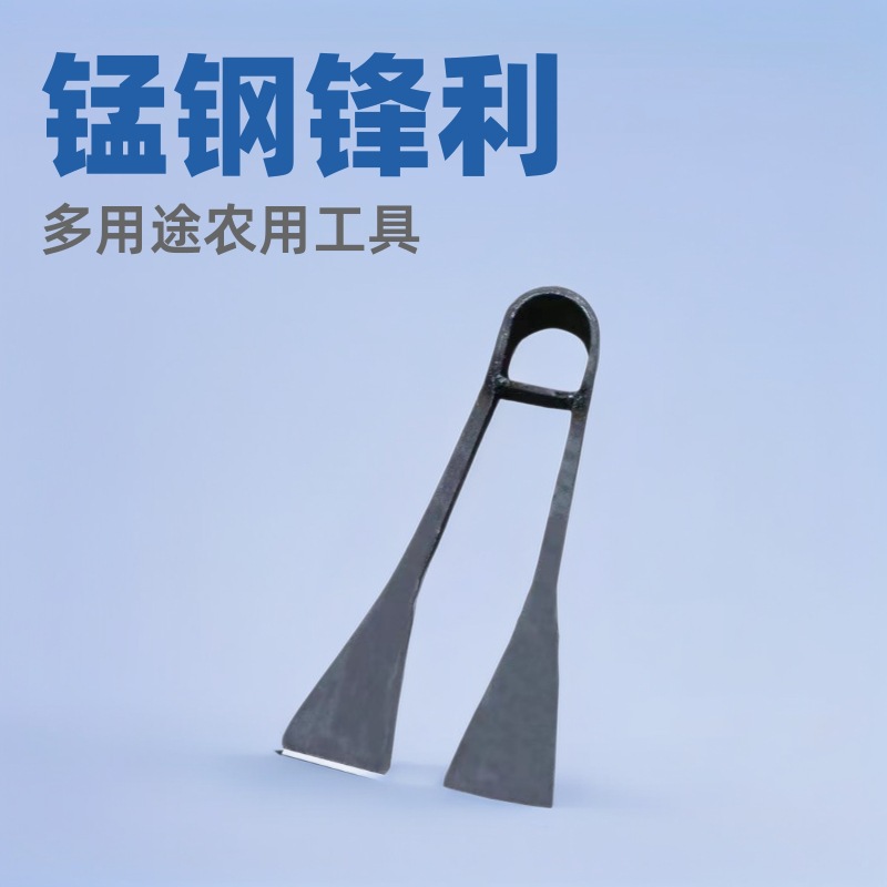 锄头农用家用工具锰钢二齿锄手工锻打叉锄园林三齿锄种菜锄头批发