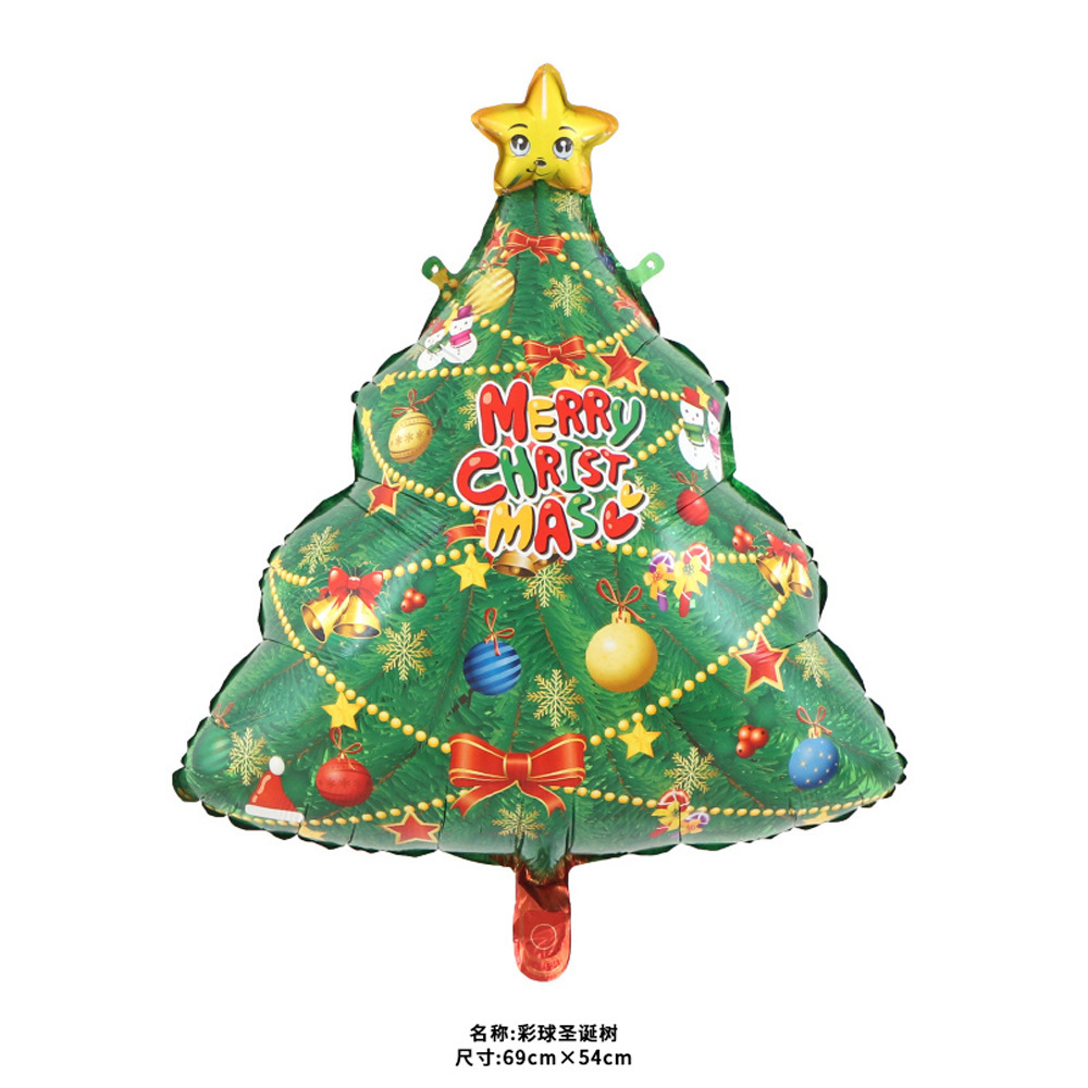 Navidad globo dibujos animados Papá Noel muñeco de nieve alce árbol de Navidad decoración del centro comercial globo de aluminio al por mayor