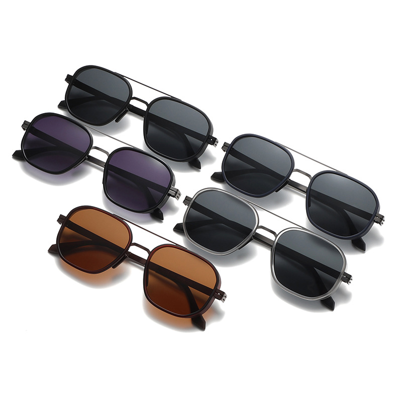 New Style Metal Polarized Glasses Men's High-end Sense Fashion Sunglasses Women's Anti-ultraviolet Summer Black Sunglasses Trendy