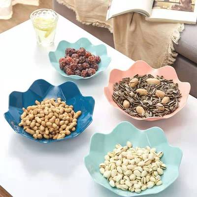 批发家用八角水果盘 客厅茶几塑料糖果盘 干果零食小果家居花朵盘