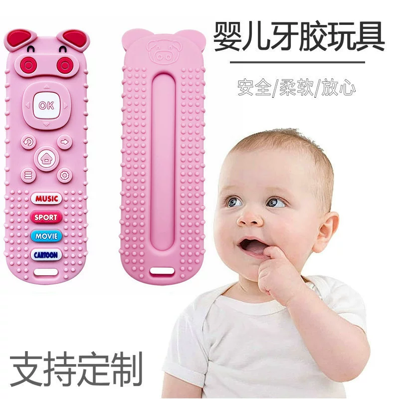 Младенцы против еды рук успокаивающий силиконовый пульт дистанционного управления пищевой силиконовый зубной клей детское зубы кусает игрушку зубной клей
