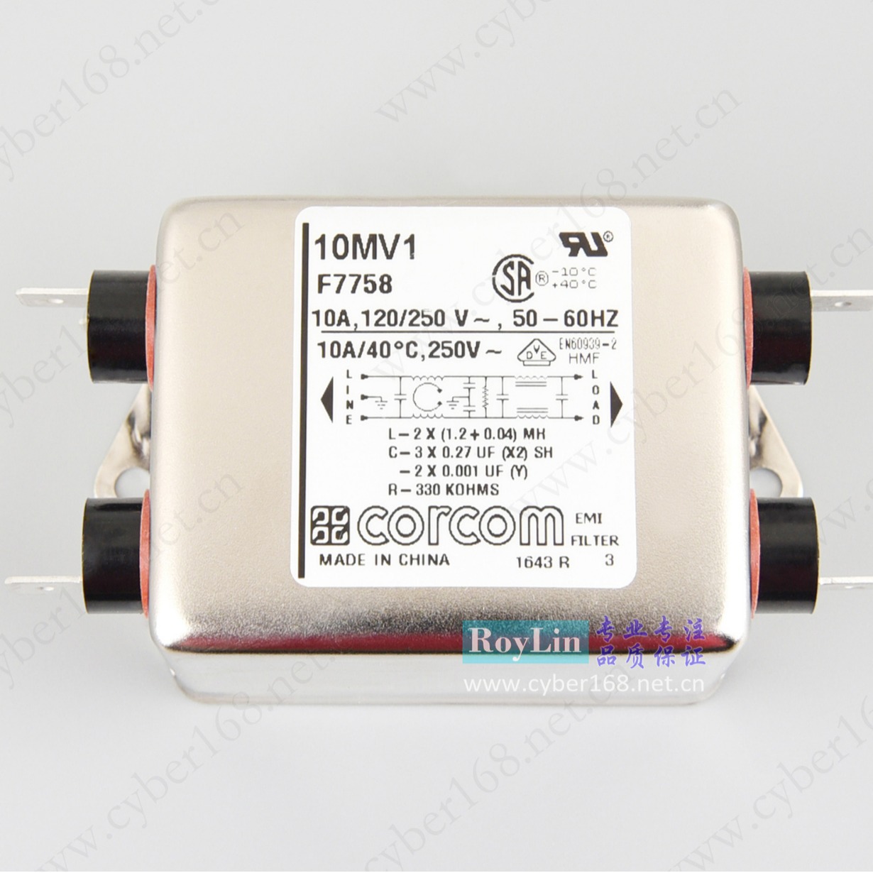 10MV1 F7758 6609056-3机械工控医疗设备Corcom UL NV-1-10滤波器