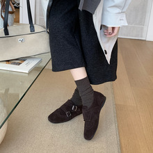 MARCO&JOYCE复古森系厚底勃肯鞋女2025秋冬懒人豆豆鞋乐福鞋单鞋