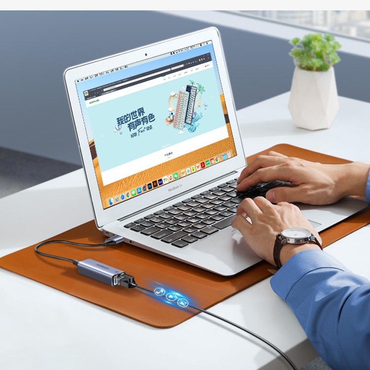 Lvlian USB Gigabit Nic 3,0 adaptador de cable de red con cable de computadora de escritorio convertidor de puerto de red conexión externa