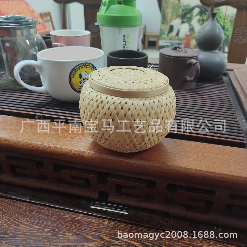 小茶叶竹盒小零食收纳竹编工艺食品包装茶叶罐竹制茶叶盒