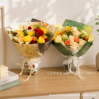 跨境新款小王子油画风玫瑰香皂花束生日毕业季礼物送同学厂家批发