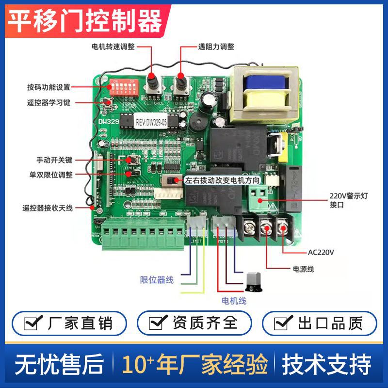 DW-329平移门控制器电动门开门机通用控制板子智能缓期缓起缓停