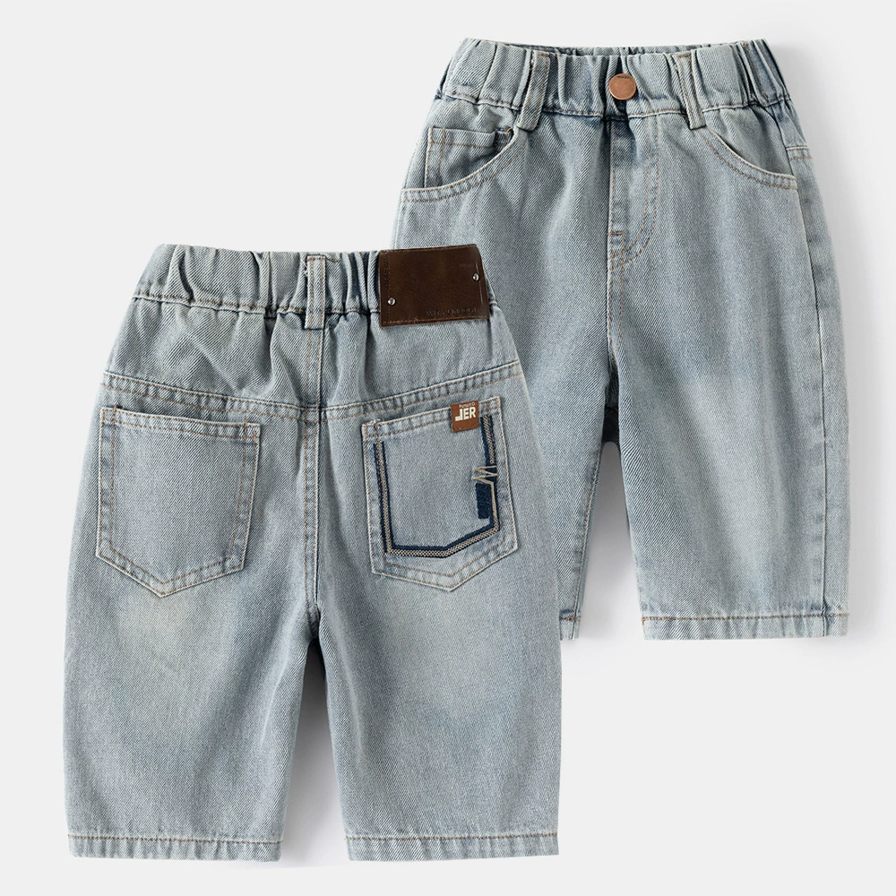 Детская летняя одежда 2025, новые летние детские джинсовые шорты для детей среднего и большого размера, дропшиппинг