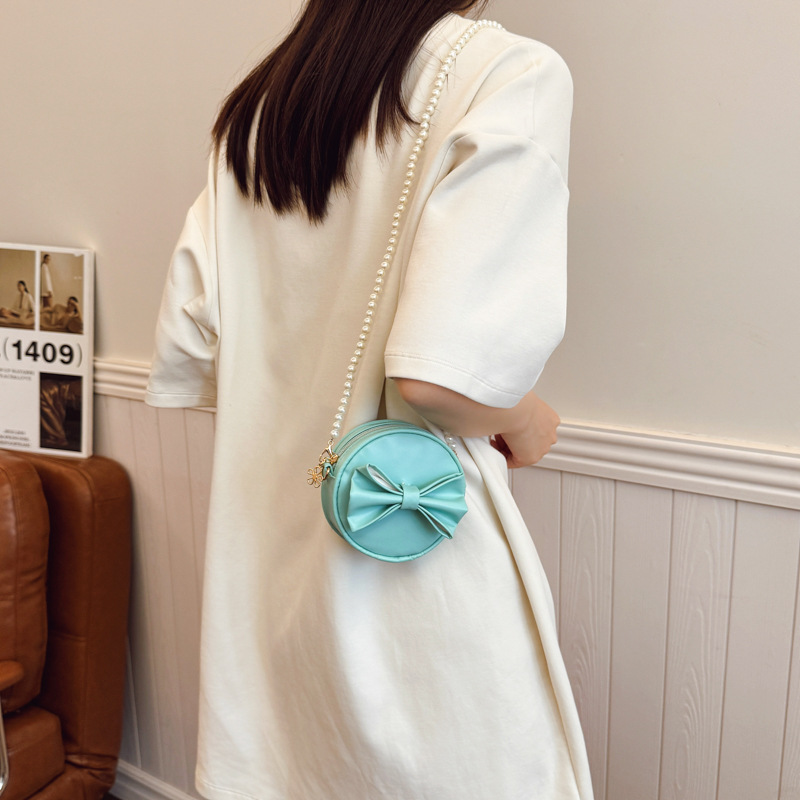 Hermosa bolsa de hombro para niñas, mini cadena de perlas, bolsos para bebés, nuevos bolsos para niños