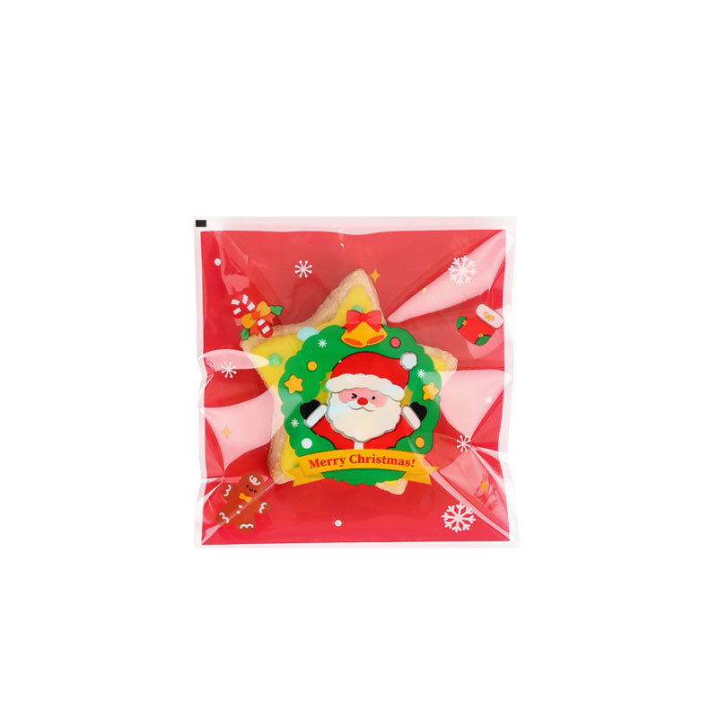 Navidad Cookie Candy copo de nieve bolsa de embalaje crujiente bolsa autoadhesiva bolsa de embalaje separada embalaje de galletas hecho a mano hecho en casa