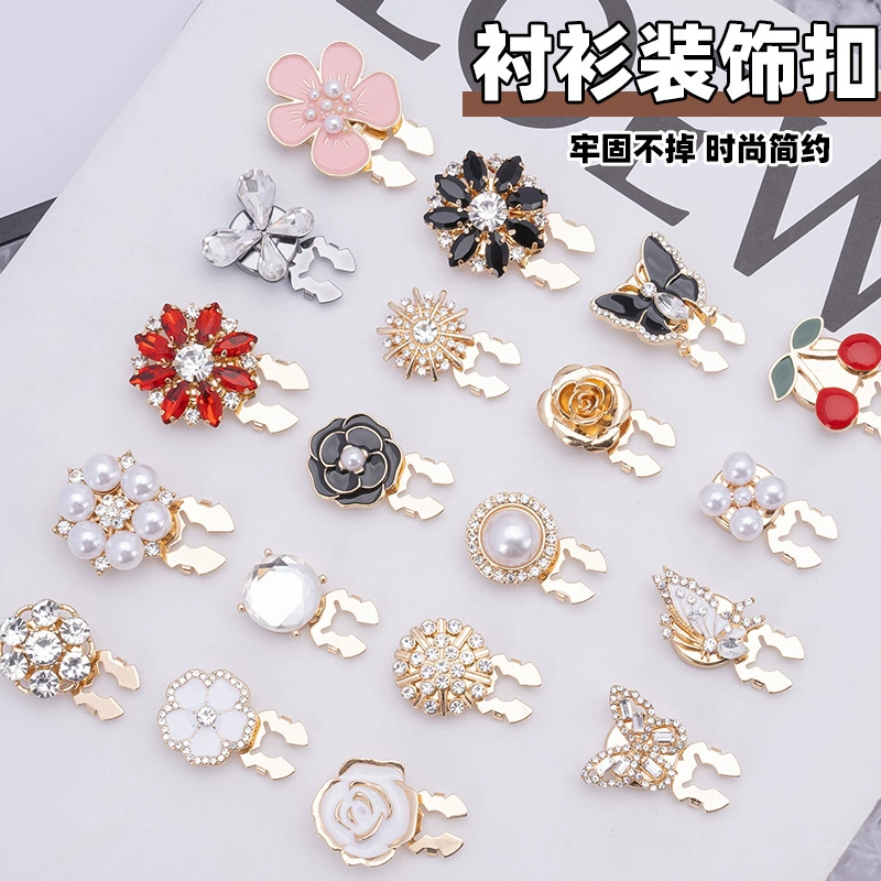 Кнопки со стразами, трансграничные хиты продаж, гальванические разноцветные жемчужные новые запонки, пуговицы для одежды, ювелирные изделия, пуговицы для воротника, аксессуары