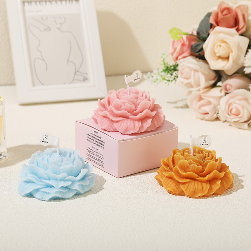 牡丹の花大豆ワックスアロマキャンドル 手作り注型 結婚祝い ホリデーギフト 形状ワックス 手作りアロマ|undefined