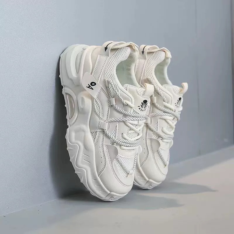 Тапочки Dad's shoes женские в тренде 2024 весна новые женские туфли корейская версия дышащие толстые подошвы показывают стопу небольшие повседневные кроссовки с подъемом