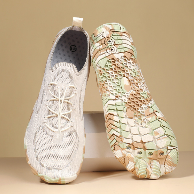 Cross-Border Men's Shoes with Wide Soles, Breathable Mesh, Fitness Barefoot Five-Toe Shoes, Summer Size 46 Large Size, Foreign Trade Slip-On Mesh Shoes