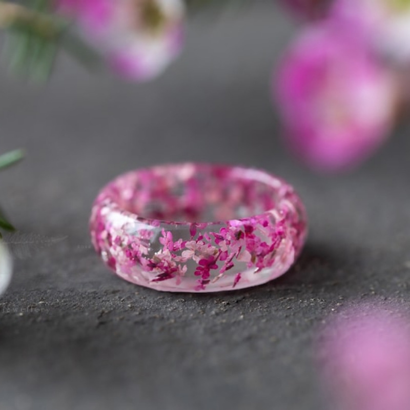 四季春天戒指 樱花戒指 真花戒指 樱花首饰 送给她的礼物