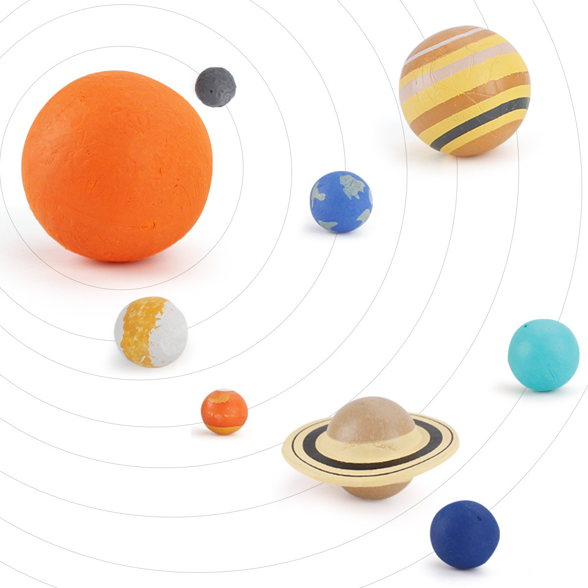 La simulación educativa de los niños satélite cohete cápsula universo nueve planetas adornos aeroespacial modelo espacial conjunto de 19 piezas