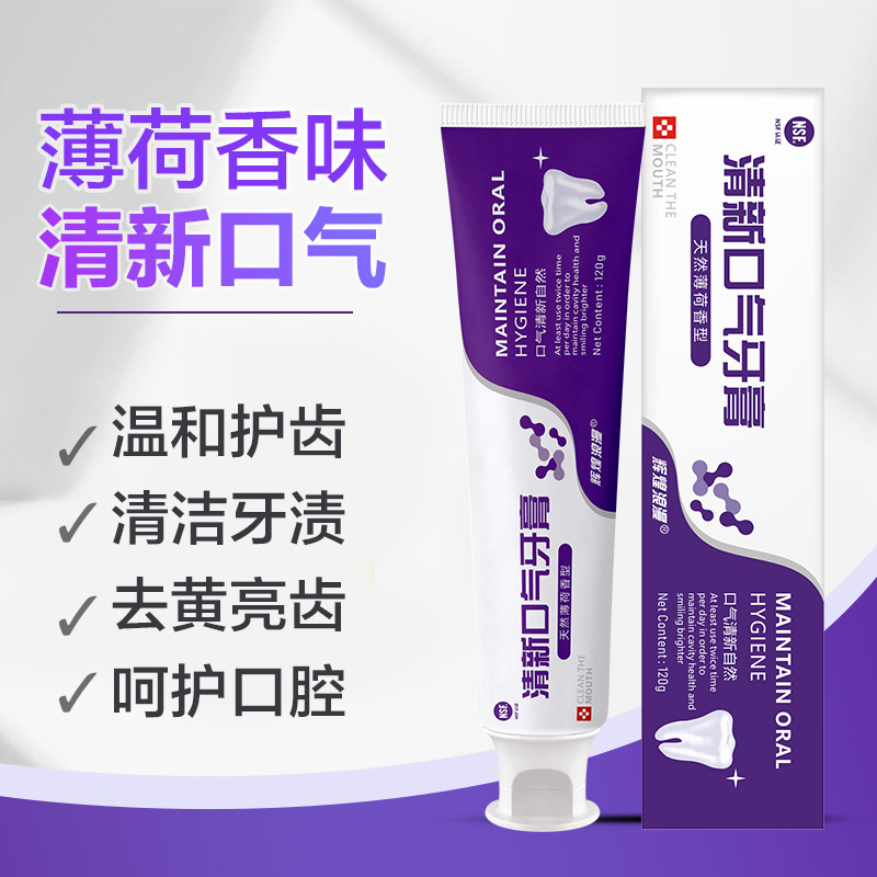 辉煌浪漫清新口气牙膏健齿去黄亮齿清牙渍口腔清爽薄荷牙膏厂批发