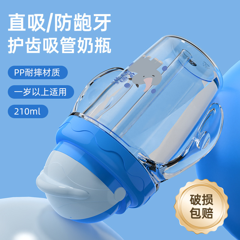 Taza de agua para bebés de dibujos animados, taza de bebés a prueba de fugas, taza de agua a prueba de fugas con mango, taza de bebida directa al por mayor