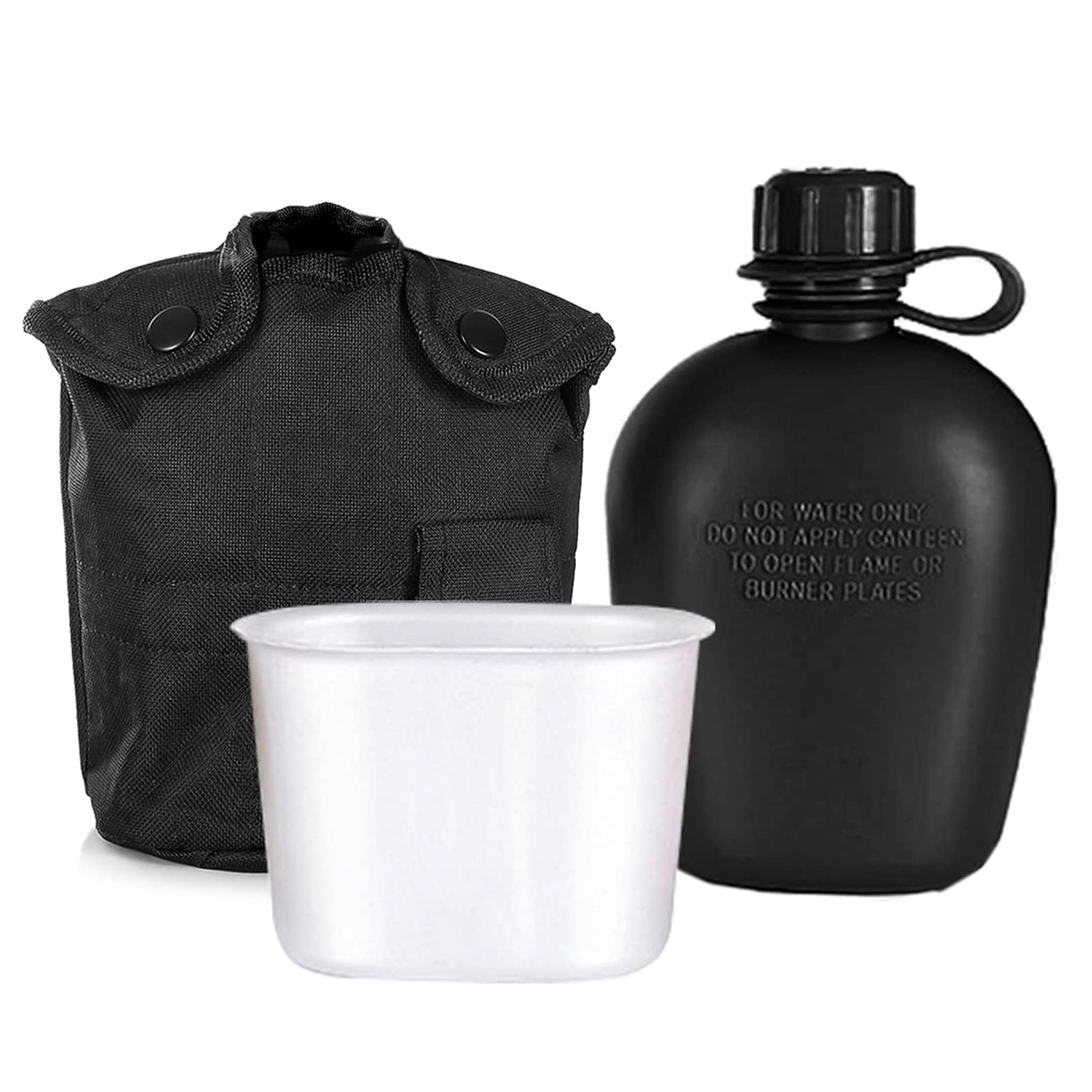 Conjunto táctico de hervidor de agua 1l de gran capacidad, interior de grado alimenticio, excursión de campamento de montañismo al aire libre US bolsa de agua al aire libre de plástico