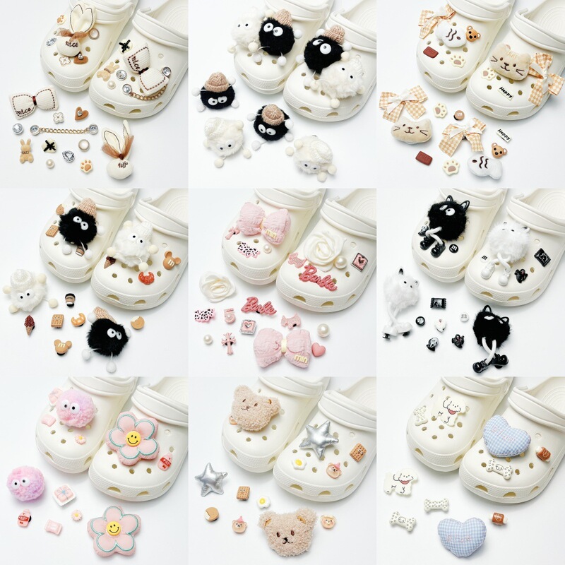 New Style Clogs Accessories DIY Trendy High-End Plush Bow Rabbit Detachable Personalized Shoe Flower Decorative Buckle