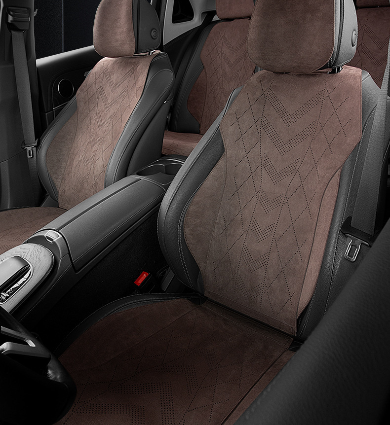 High-End Suede Car Seat Cushion, Single Seat, Universal for All Seasons, Winter Front and Passenger Seat Cushion