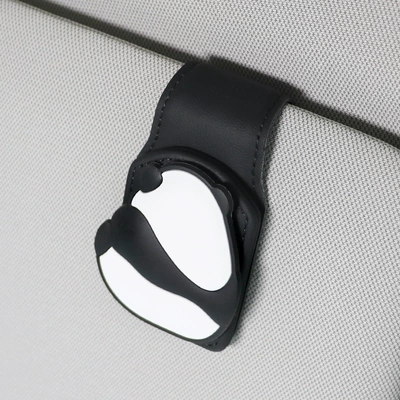Car-Mounted Panda Glasses Clip, Car Sun Visor Storage Gadget, Multifunctional Creative Cartoon Sunglasses and Card Holder (Car Glasses Clip/Bill Clip) - back-panda-style-b-black-u-shaped-eyeglass-clip