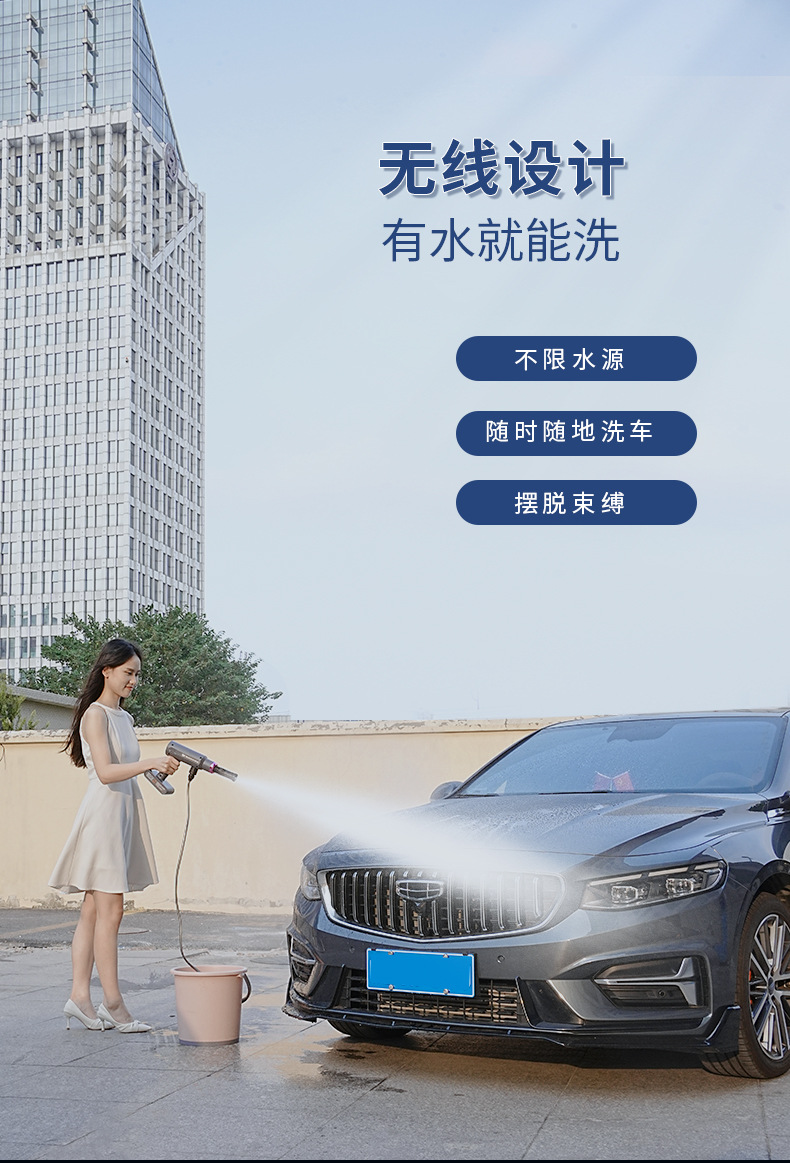 Directly from the Manufacturer, Wholesale Wireless Car Wash Machine, Lithium Battery Rechargeable Car Wash Gun, High-Pressure Water Gun, Spray Gun for Watering Flowers, Car Wash Tool