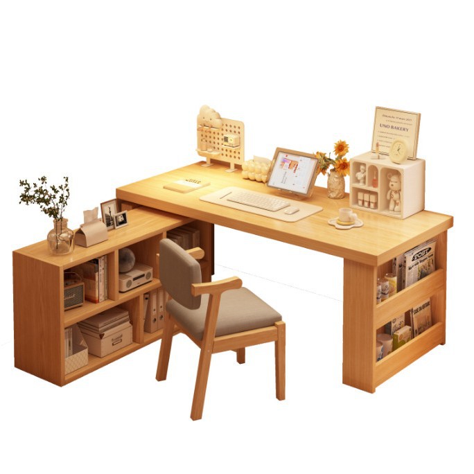Escritorio de madera maciza escritorio de computadora dormitorio doméstico escritorio de esquina de la comodía