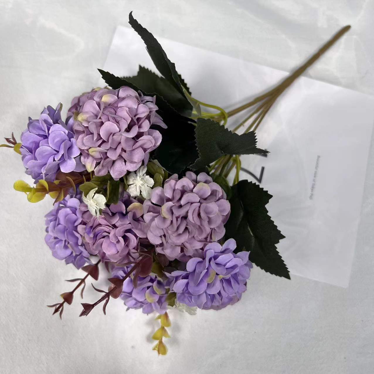 Hortensia artificial 10 cabezas, bola fortuna, decoración hogar, sala, dormitorio, estudio, flor de seda, arreglo floral.