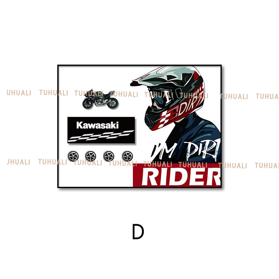 Motocicleta pintura decorativa estudio niños dormitorio colgante pintura sala de estar pintura decorativa tridimensional mural