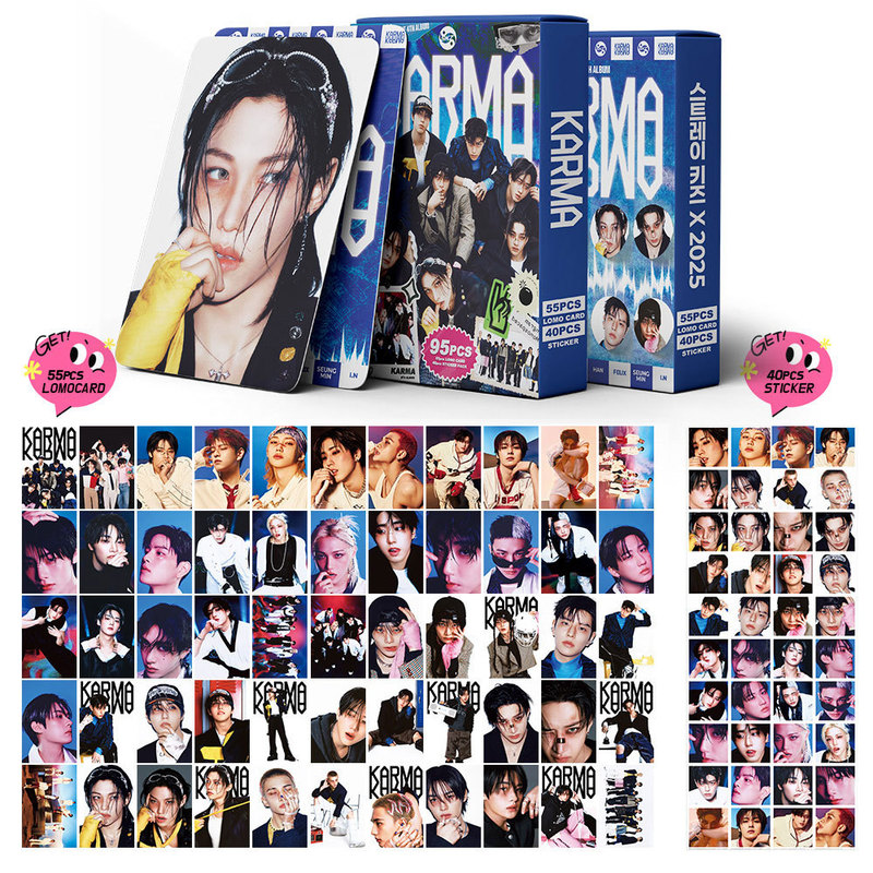 95pcs新款SK男团小卡贴纸 SKIDS新专KARMA收藏LOMO卡 DIY涂鸦贴纸|undefined