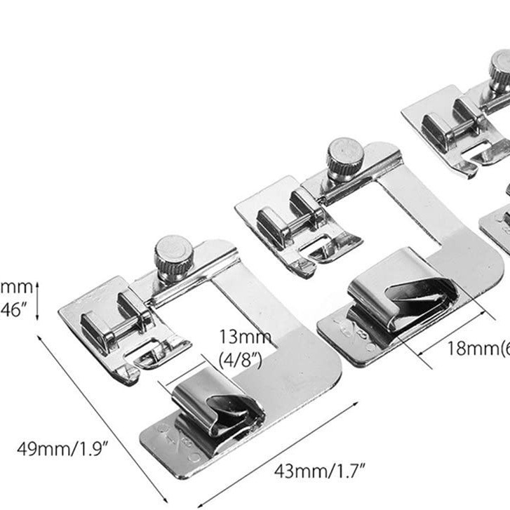 Máquina de coser 7307 3/4/6mm curling 6290 dobladillo curling 4/8 6/8 8 pulgadas traje prensatelas