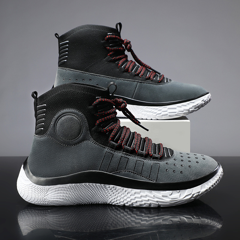 Friction basketball shoes spring and summer 2024 high-top breathable sneaker actual combat wear-resistant non-slip sports men's sneakers