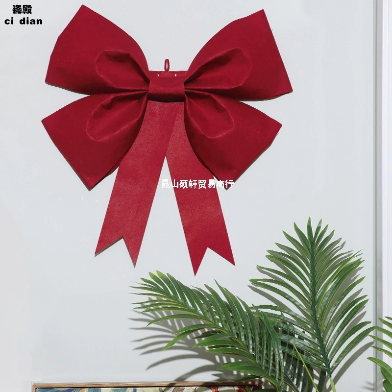 Wedding room layout INS big bow net red creative decoration wedding living room hi character pull flower hanging romantic wedding
