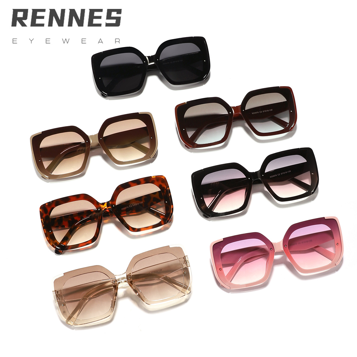 Gafas de sol para mujer, protección solar UV de verano, moda, conducción al aire libre, gafas de sol cuadradas, cara grande, delgado y de alta gama