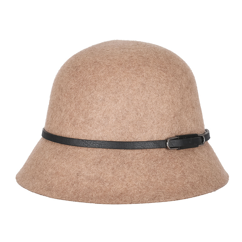 Sombrero de las mujeres de otoño e invierno de lana pura lana sombrero de la cuenca coreano japonés caliente impreso sombrero de fieltro fábrica en stock venta al por mayor image 19