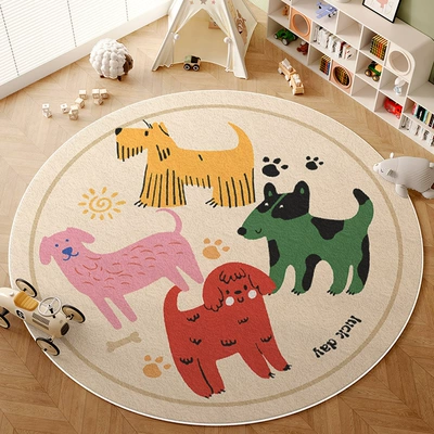 Carpet Early Education Center Floor, Avtomobil döşəmə paspasları - happy-puppy-6060cm-imitation-cashmere-washed-bottom
