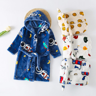 Детский демисезонный банный халат, фланелевая пижама, костюм мальчика цветочника