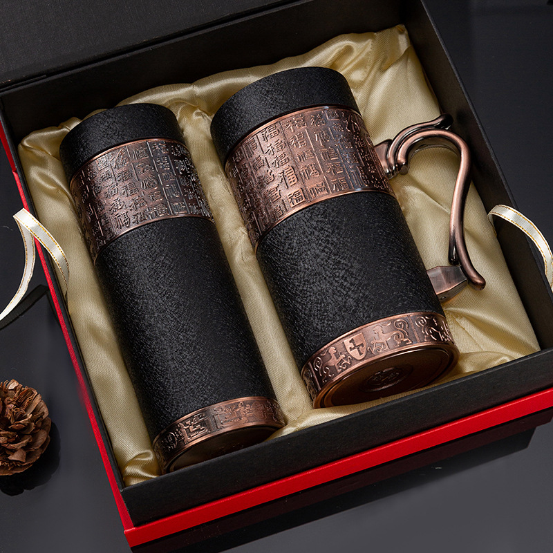Yixing taza de aislamiento de arena púrpura, taza de té de burbujas para mujeres y hombres, regalo de cumpleaños para padres y maestros.
