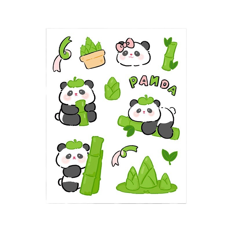 Pegatinas de dibujos animados para niños lindos panda pegatinas impermeables para estudiantes de escuela primaria niñas DIY patrón de decoración de contabilidad