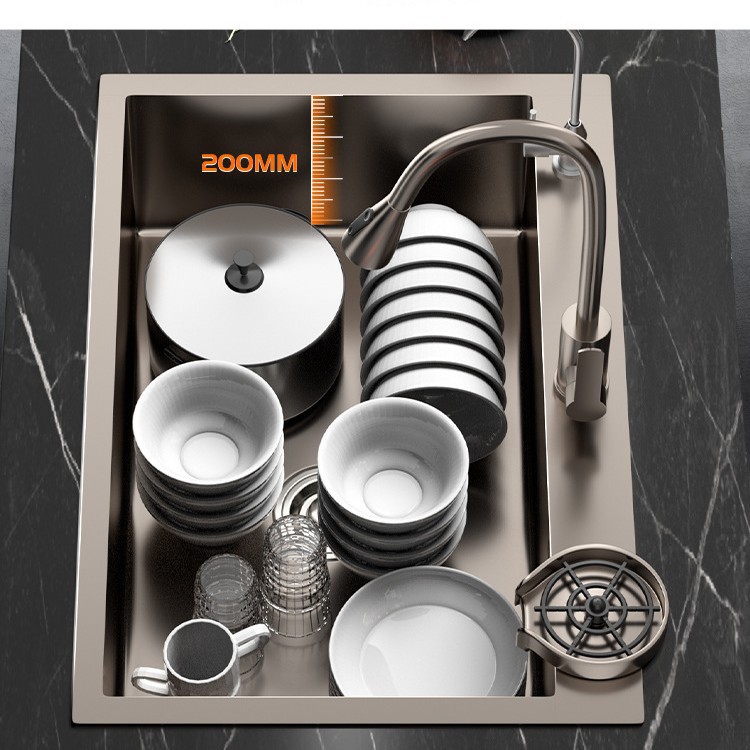 SUS cocina acero inoxidable nano espesado lavabo gran tanque único lavabo doméstico lavabo