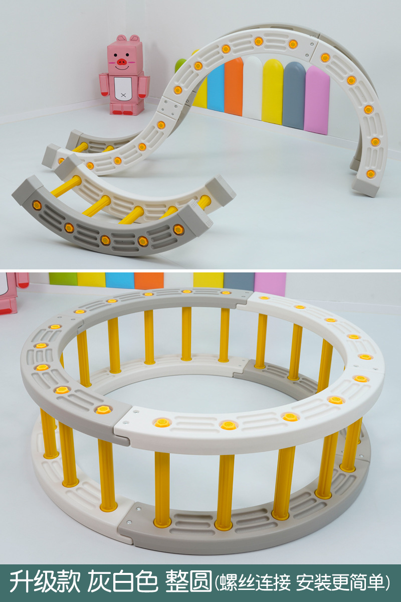 Cuarto de redondo escalada infantil equipo de entrenamiento sensorial juguetes para niños pequeños en el hogar puente de madera de equilibrio