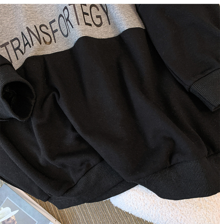 Damen Plus Velvet Pullover Winter Polo Kragen Spleiß-oberteil_voghion.com