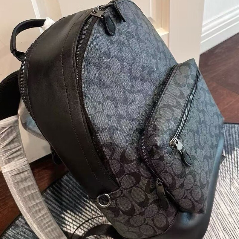 2025 Koujia Classic Backpack with Monogram Blue Stripes, Large Capacity Backpack, Classic Travel and Daily Fashion Backpack 2025 Koujia Classic Backpack with Monogram Blue Stripes, Large Capacity Backpack, Classic Travel and Daily Fashion Backpack