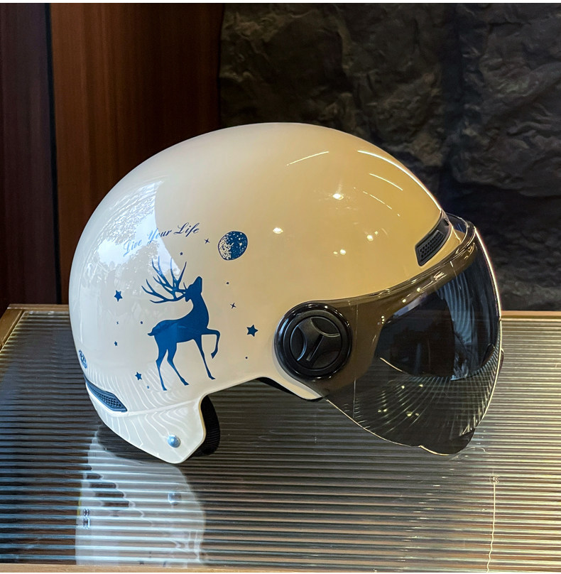 Chengye Xiaolu Electric Vehicle Helmet, Unisex Motorcycle Safety Helmet, Battery-Powered, Sun Protection, Breathable, 3C Certified