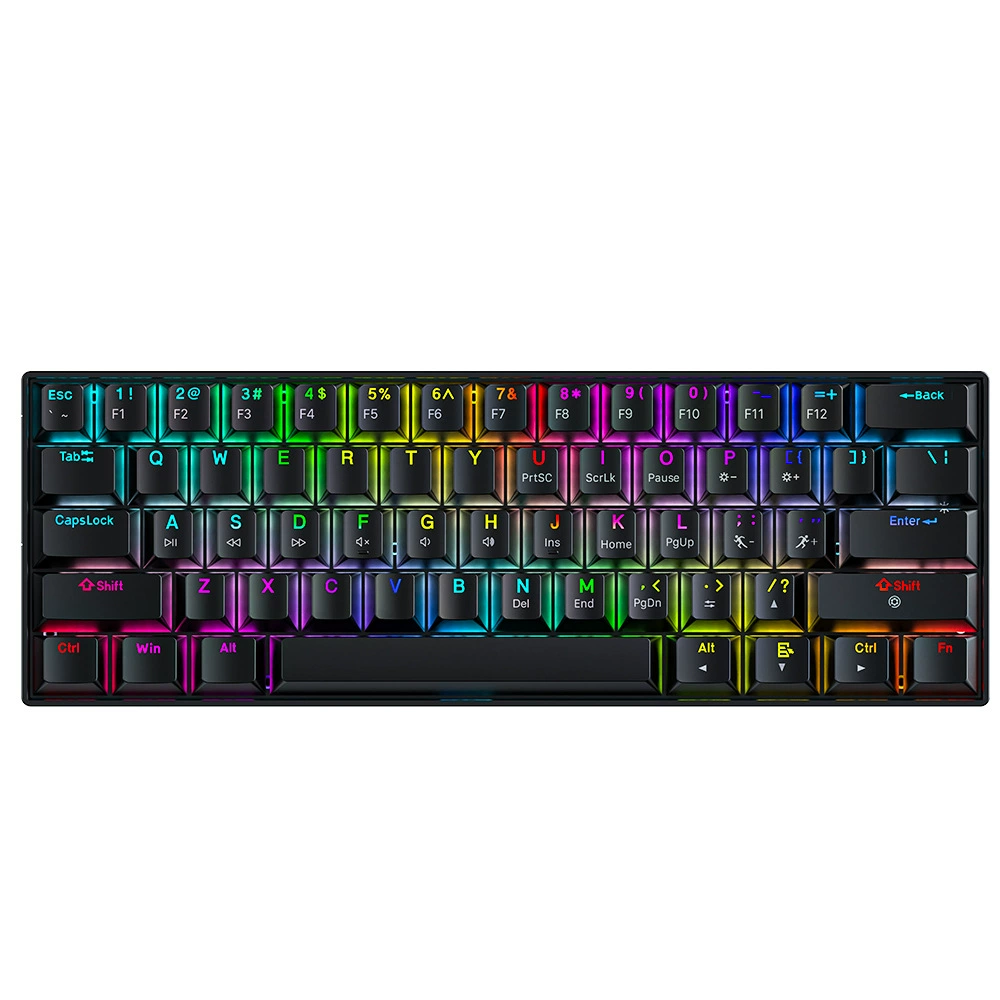Механическая клавиатура TMICE CX61, Bluetooth 3-режимная, 61 клавиша, RGB, варианты переключателей Tea/Red