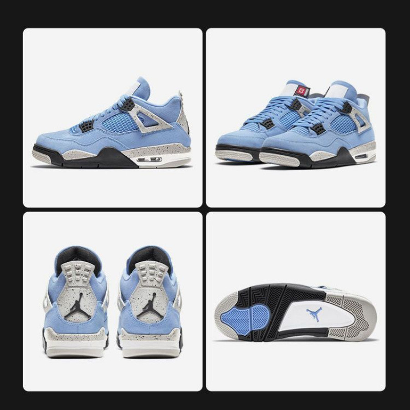 莆田靴工場卸売 AJ4 ホワイトセメント電気母オレオ大学ブルー Joe 4 外国貿易男性と女性のスポーツバスケットボールシューズ|undefined
