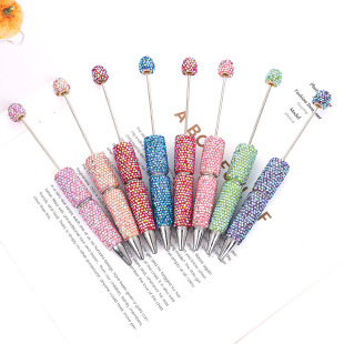 New diy electroplating colorful full diamond beaded pen colorful exquisite rhinestone ball pen stick colored diamond cartoon gift pen