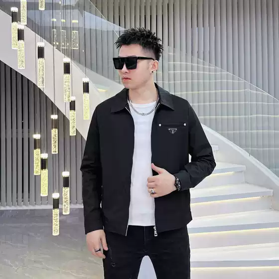 European Station 2026 Spring and Autumn Men's Jacket New Style Lapel Badge Casual Jacket Trendy