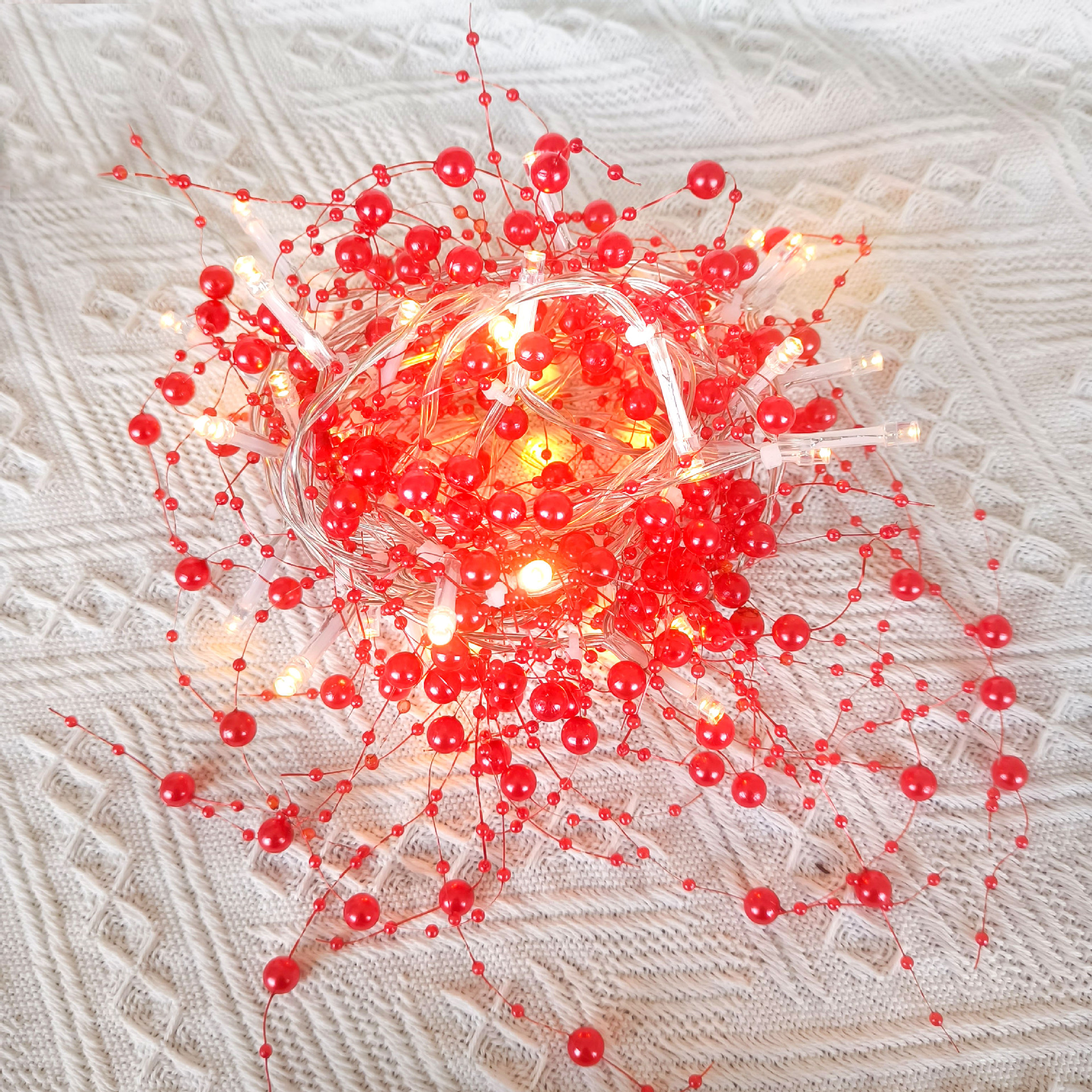 Cadena de luz de cadena de perlas LED cadena luz Amazon caliente interior decorativo Luz de hadas LUZ DE Navidad luz decorativa